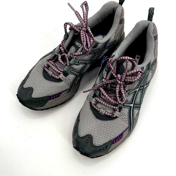 Asics Shoes - Asics Gel Enduro 7 Aluminum/Magenta Running Hiking Sports Shoes Gray Purple US 8